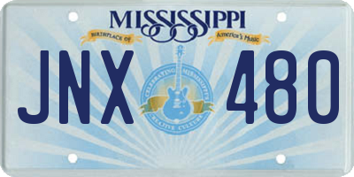 MS license plate JNX480