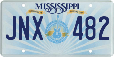 MS license plate JNX482