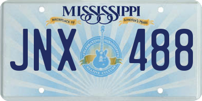 MS license plate JNX488