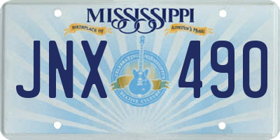 MS license plate JNX490