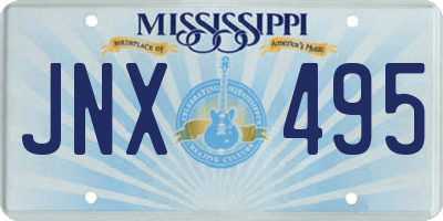 MS license plate JNX495