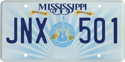 MS license plate JNX501