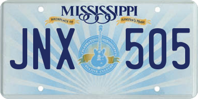 MS license plate JNX505