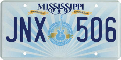 MS license plate JNX506