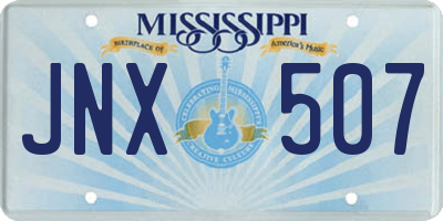 MS license plate JNX507