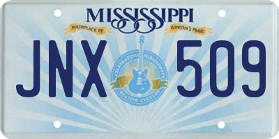 MS license plate JNX509