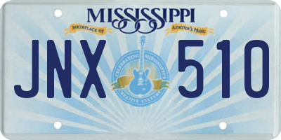 MS license plate JNX510