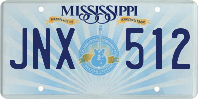 MS license plate JNX512