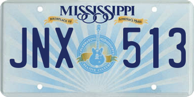 MS license plate JNX513