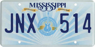 MS license plate JNX514