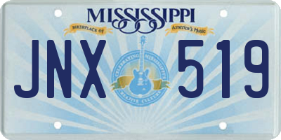 MS license plate JNX519