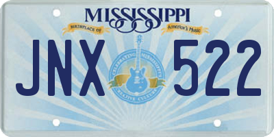 MS license plate JNX522