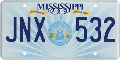 MS license plate JNX532