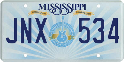 MS license plate JNX534