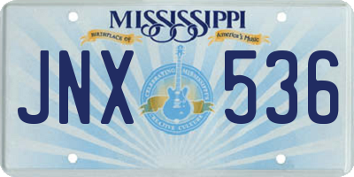 MS license plate JNX536