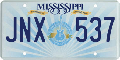 MS license plate JNX537
