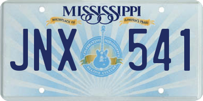 MS license plate JNX541