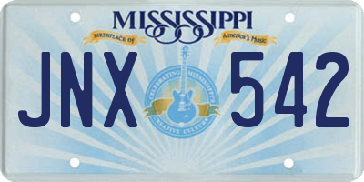 MS license plate JNX542