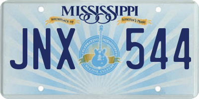 MS license plate JNX544