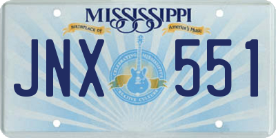 MS license plate JNX551