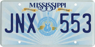 MS license plate JNX553