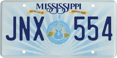 MS license plate JNX554