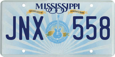 MS license plate JNX558