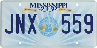 MS license plate JNX559