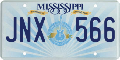 MS license plate JNX566