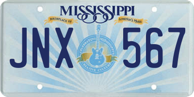 MS license plate JNX567