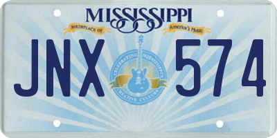 MS license plate JNX574