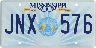 MS license plate JNX576