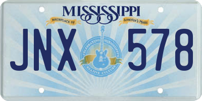 MS license plate JNX578