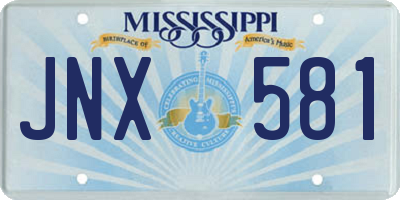 MS license plate JNX581