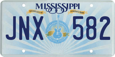 MS license plate JNX582
