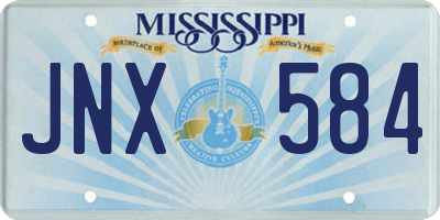MS license plate JNX584