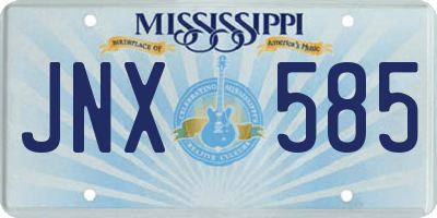 MS license plate JNX585
