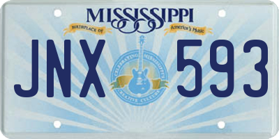 MS license plate JNX593