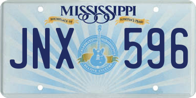 MS license plate JNX596