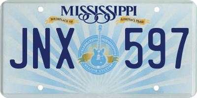 MS license plate JNX597