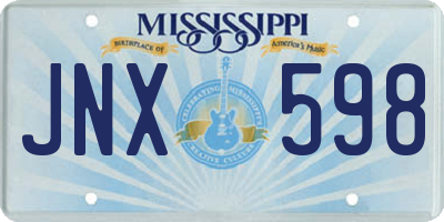 MS license plate JNX598