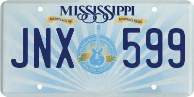 MS license plate JNX599