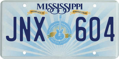 MS license plate JNX604