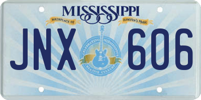 MS license plate JNX606