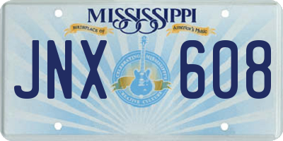 MS license plate JNX608