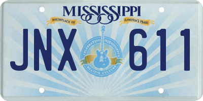 MS license plate JNX611
