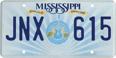 MS license plate JNX615