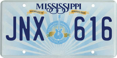 MS license plate JNX616