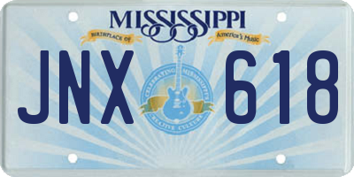 MS license plate JNX618