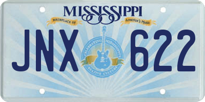 MS license plate JNX622